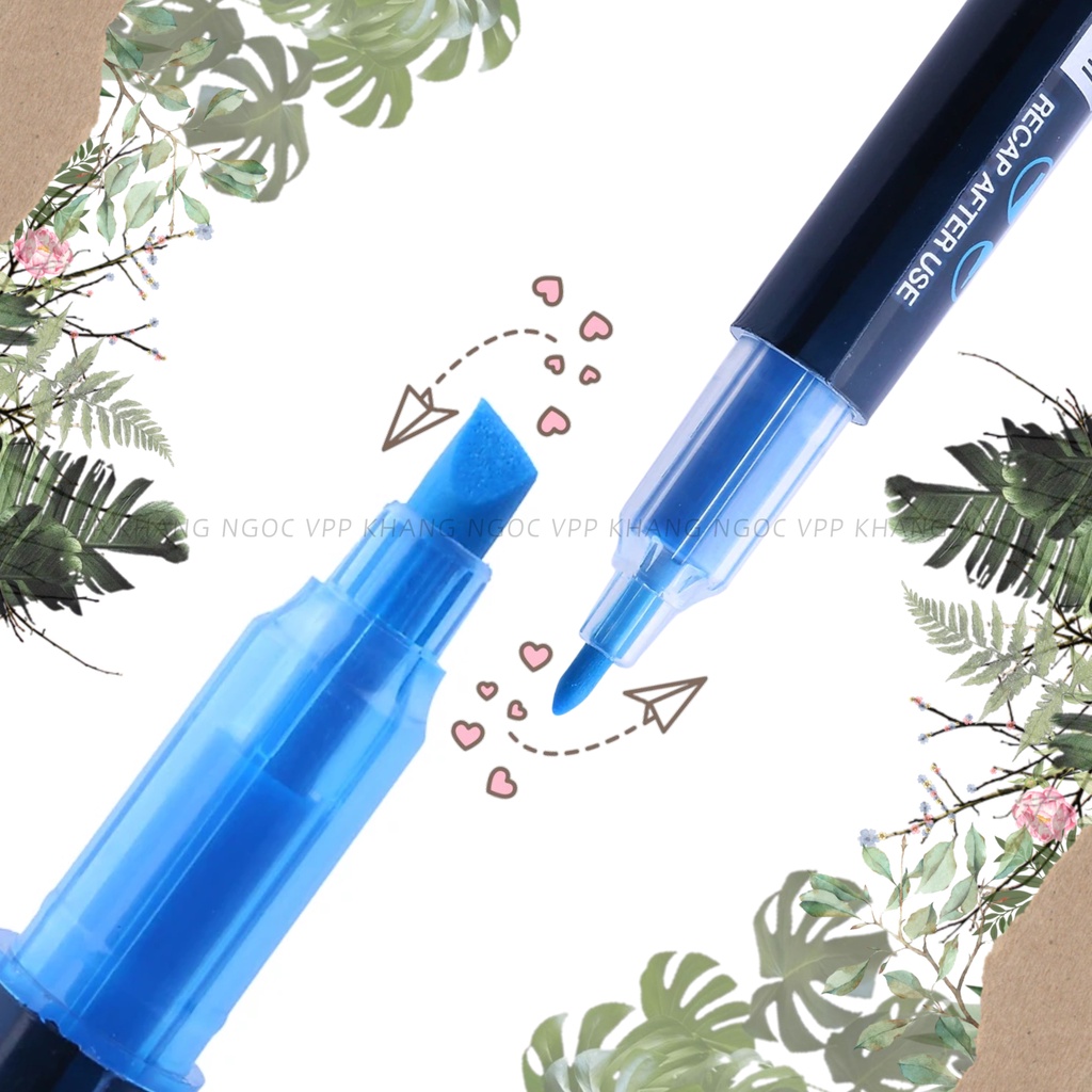 Bút Dạ Quang 2 Đầu Halo-zee HL03 Màu Vàng, Xanh Lá, Xanh Dương, Hồng, Cam