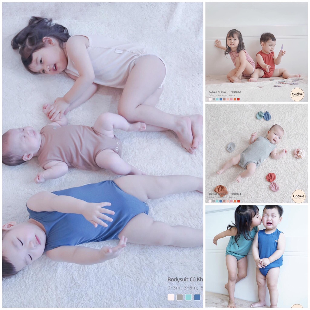 [Chính Hãng] Bodysuit dài tay cài giữa trẻ em Cookie