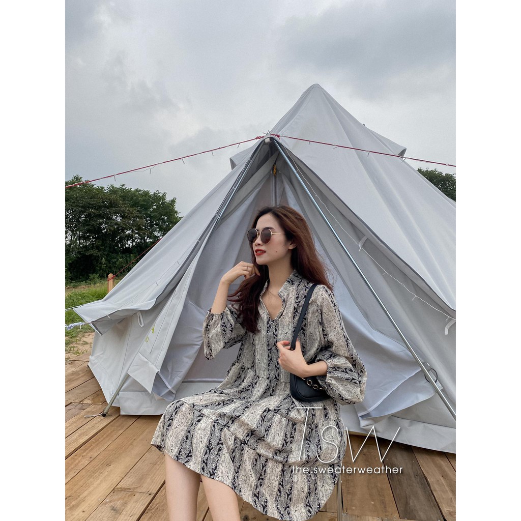 Váy babydoll thổ cẩm bohemian (Ảnh thật) | BigBuy360 - bigbuy360.vn