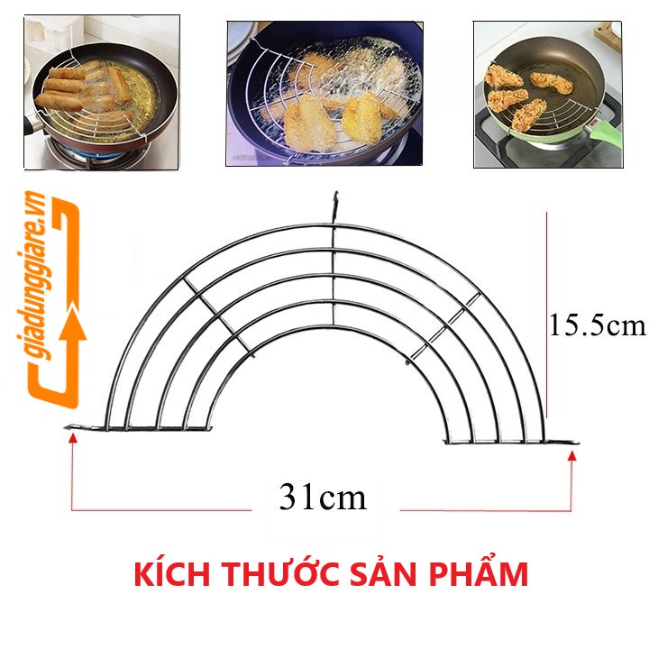 Giá gác xoong nồi hấp vỉ gác chảo inox ráo dầu chiên rán  - giadunggiare.vn
