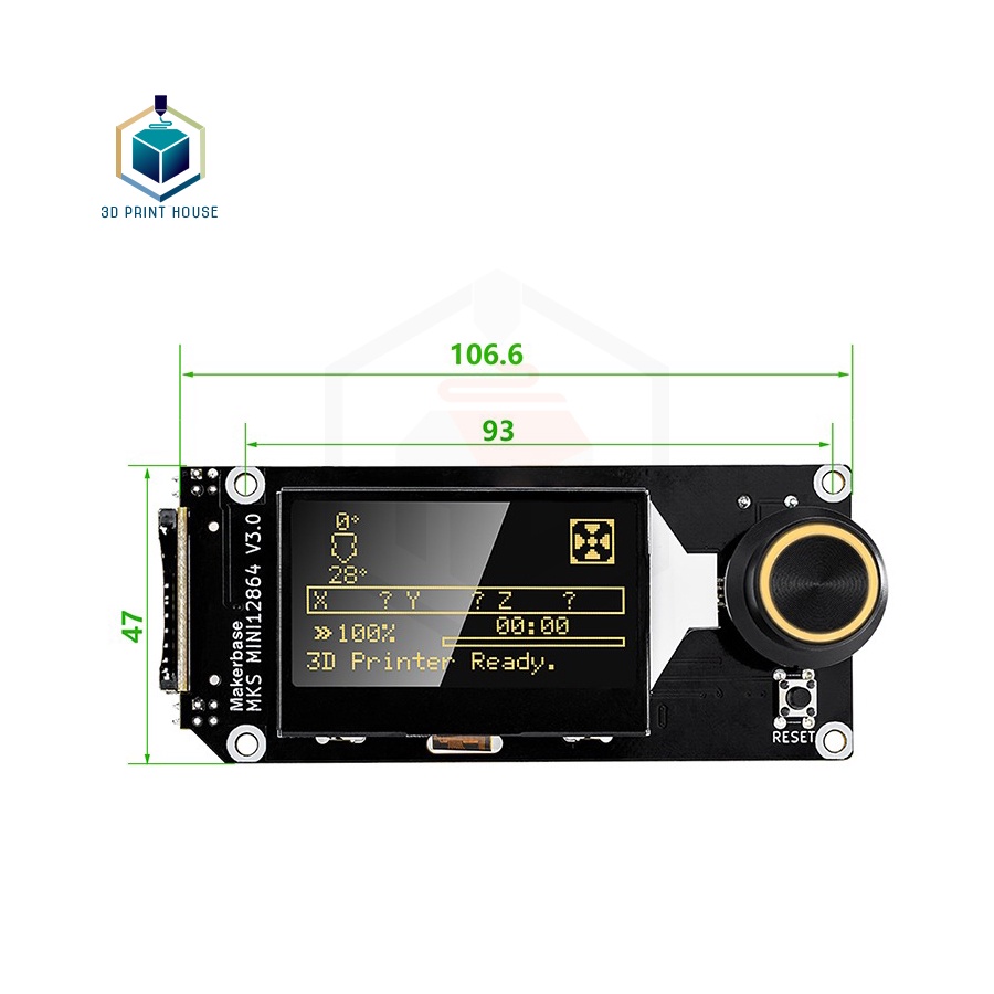 Màn Hình LCD MKS 12864 LED L&B mini Dành Cho Máy In 3D