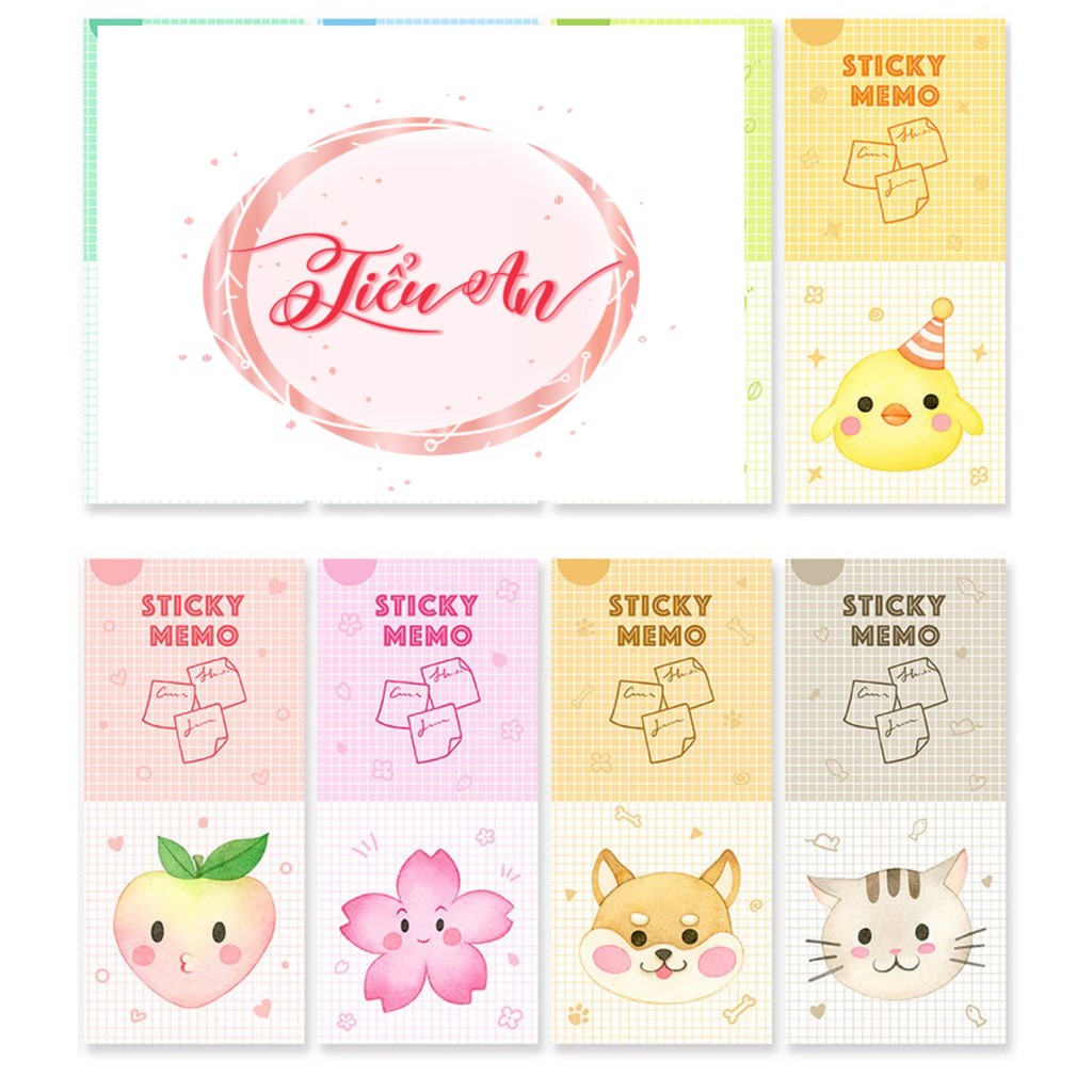 Sticker/ Giấy Ghi Chú Hình Thú Dễ Thương (30 Trang)