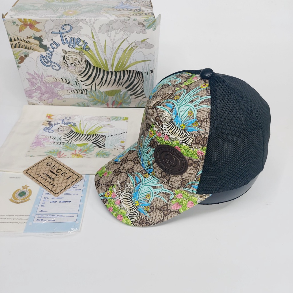 Nón kết Gc , Mũ hổ lúa quai da đen họa tiết cực đẹp full box hộp