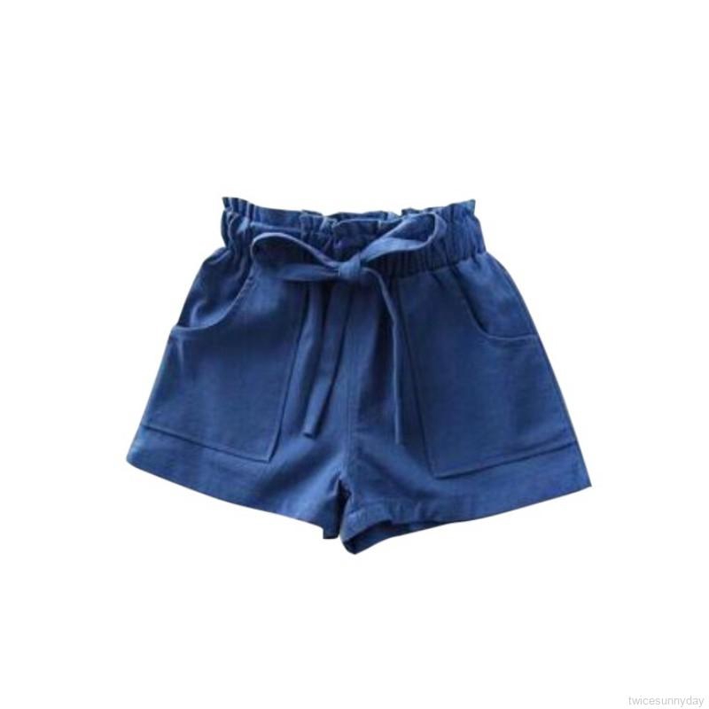 Quần short trơn màu kiểu dáng xinh xắn dành cho bé gái