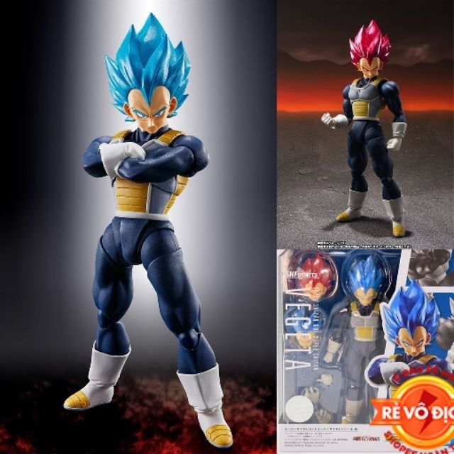 [Hàng có sẵn-Xả hàng tăng doanh số] Mô hình khớp cử động Super Saiyan God Vegeta SHF cao 15cm