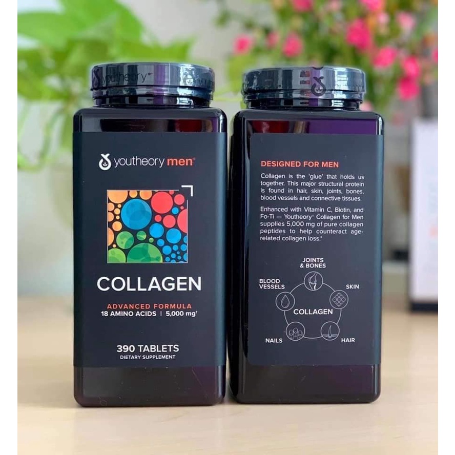 Collagen Men Youtheory 390 Viên [CÓ BẢO HÀNH] Dành Cho Nam, cam kết chuẩn auth 100%
