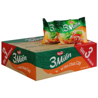 Thùng Mì 3 Miền Tôm chua cay (30 gói x 65g)