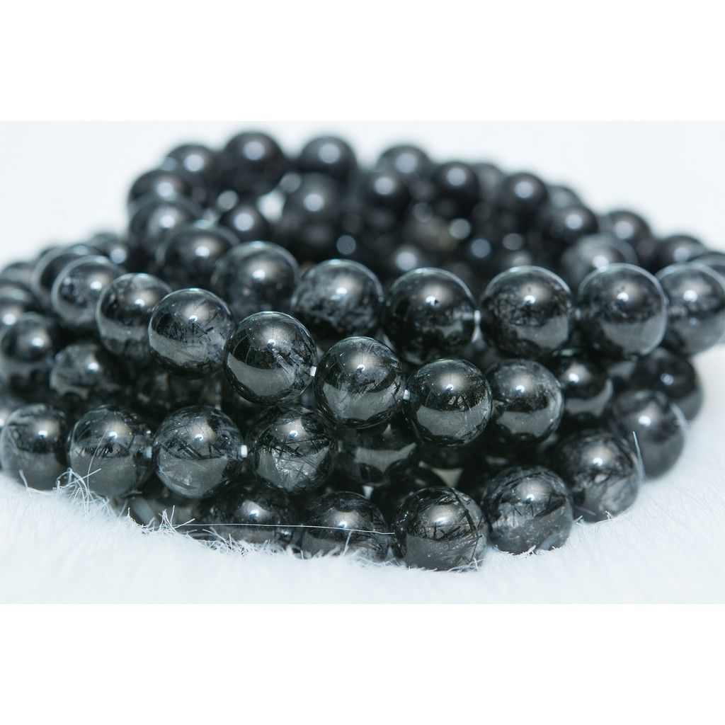 Vòng chuỗi đá hợp mệnh Mộc và Thủy - Màu đen có tóc