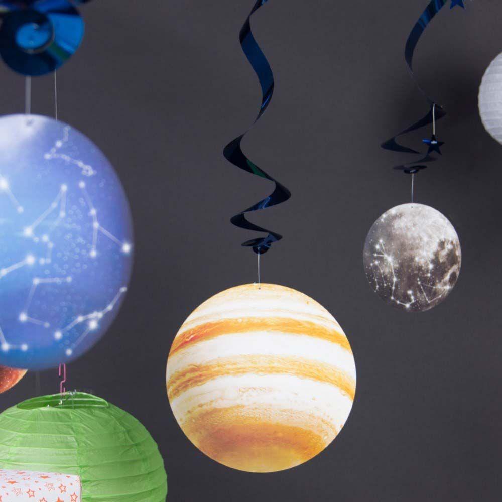 MOCHO Astronaut Home Decor Space Theme Solar System Hanging Swirl family party Festival Decorations Anniversary Classroom 10pcs Blast Off Birthday Party Planetary Exploration/Multicolor