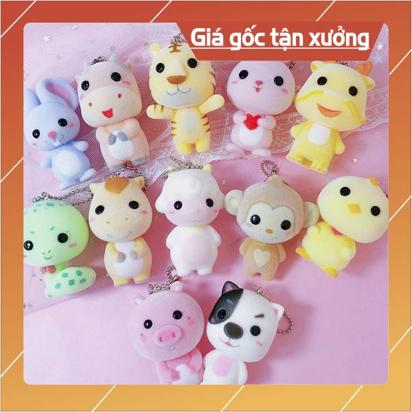móc khóa 12 con giáp bọc nhung