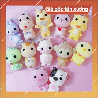 móc khóa 12 con giáp bọc nhung