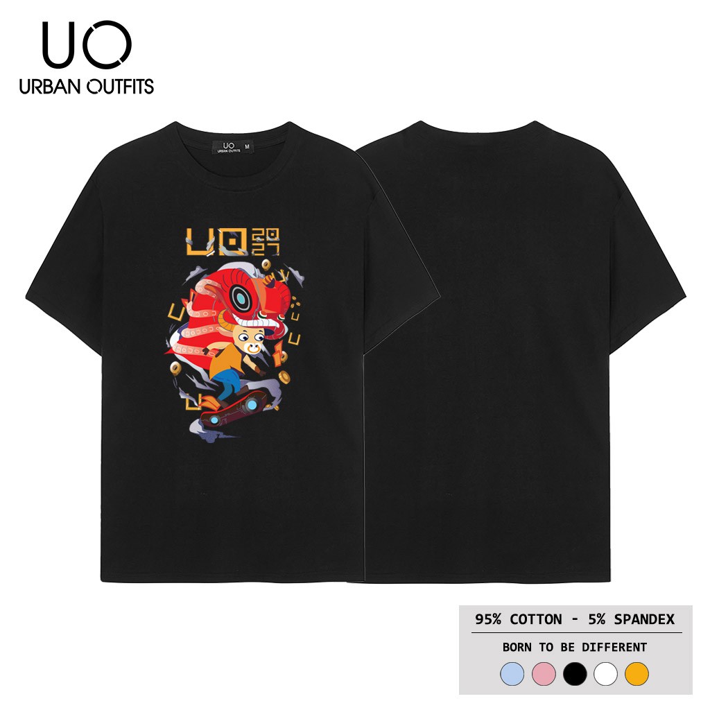 3 Màu ATO15 Áo Thun Tay Lỡ Nam Nữ Form Rộng URBAN OUTFITS In Trâu Trượt Ván Cotton 4 Chiều Local Brand