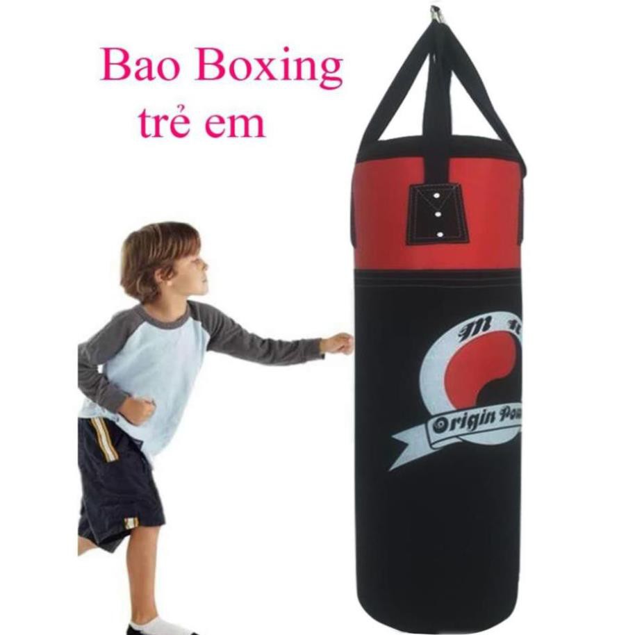 Bao cát boxing nhồi hoàn thiện đấm BOX cho trẻ em 6t tới 14t kích thuốc 60cm