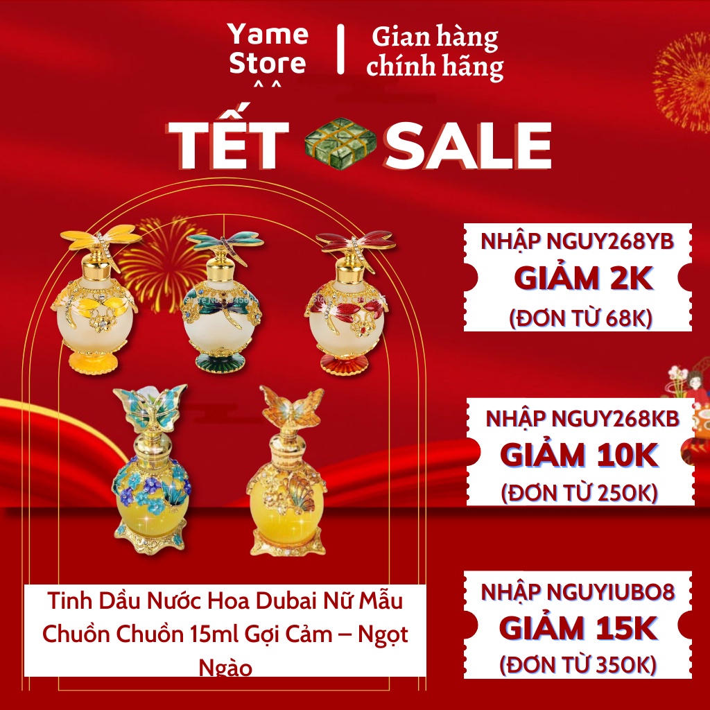 Tinh Dầu Nước Hoa Dubai Nữ Mẫu Chuồn Chuồn 15ml Gợi Cảm – Ngọt Ngào