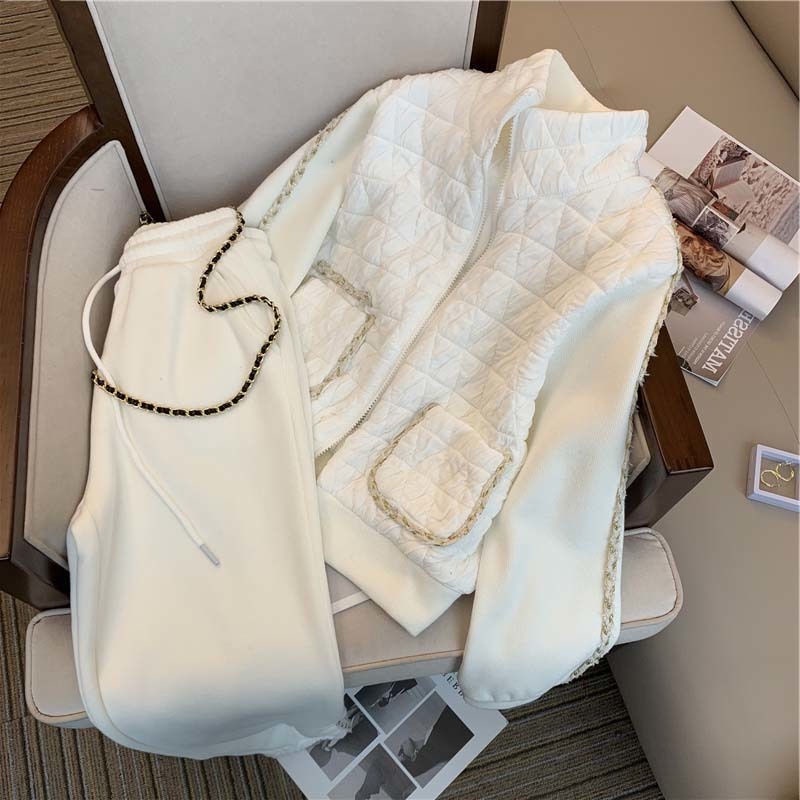 Bộ Áo Khoác Vest Phối Khóa Kéo + Quần Dài Thời Trang Mùa Thu Cho Nam Và Nữ