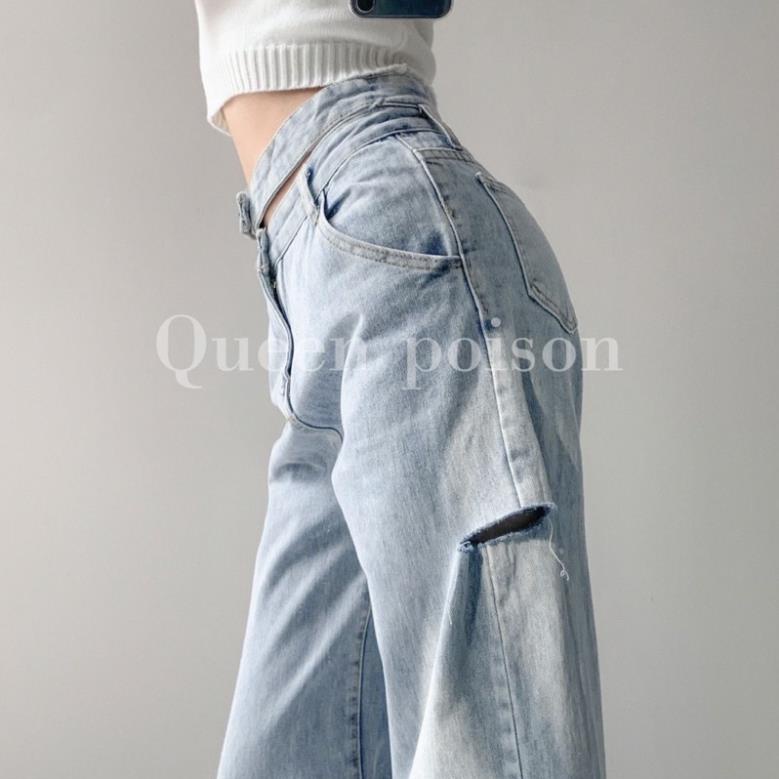 NEW ARRIVALS FREESHIP- QUẦN JEAN DEMIN 2 CẠP DÁNG SUÔNG CÁ TÍNH