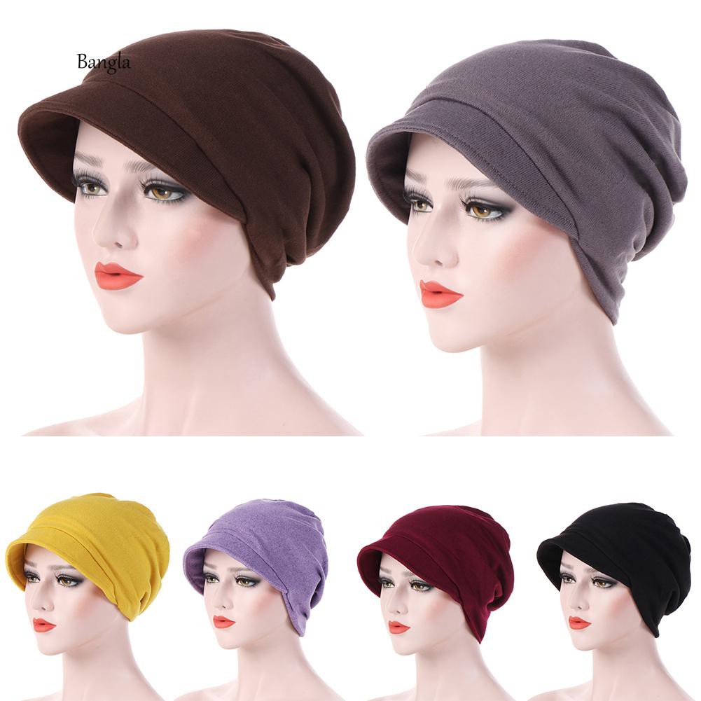Bg✔Mũ Beanie Màu Trơn Thời Trang Cho Nữ