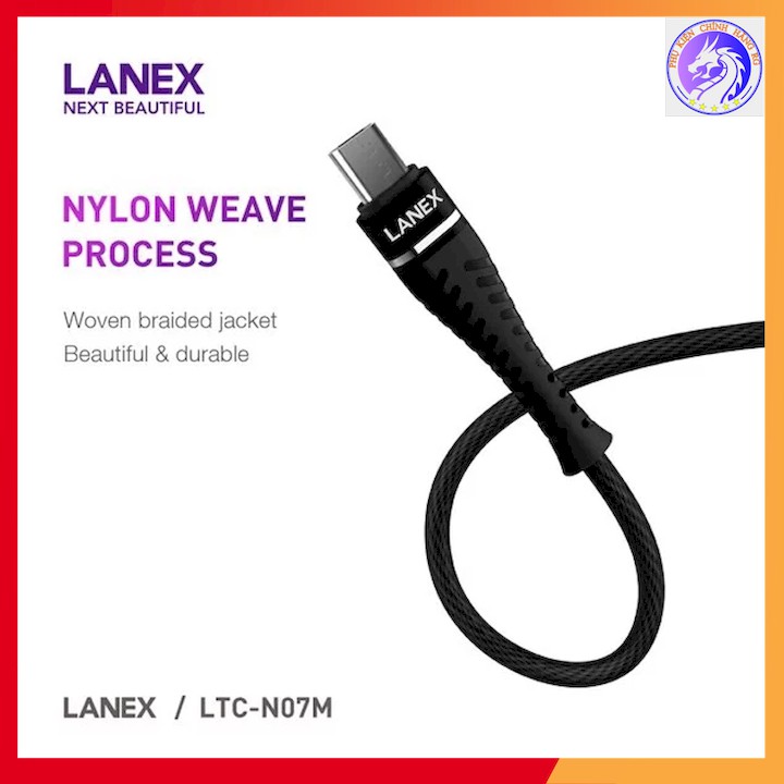 CÁP SẠC NHANH DÂY DÙ MICRO USB 2.1A LANEX LTC-N07M - DÀI 1.0M