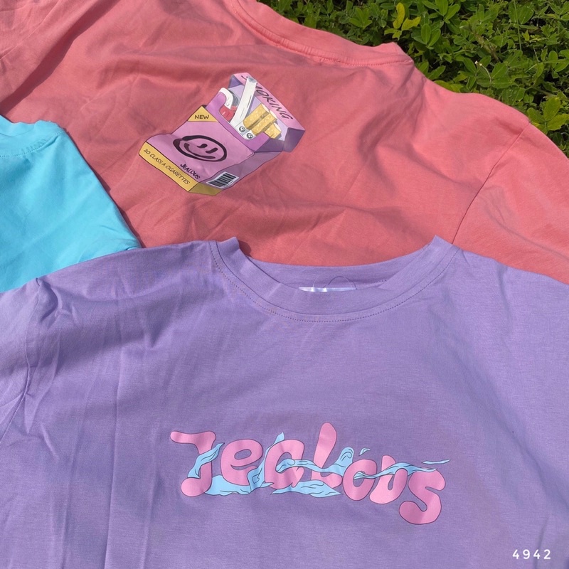 Áo phông rộng, áo phông Smoking dáng ngắn Jealous Product 4942