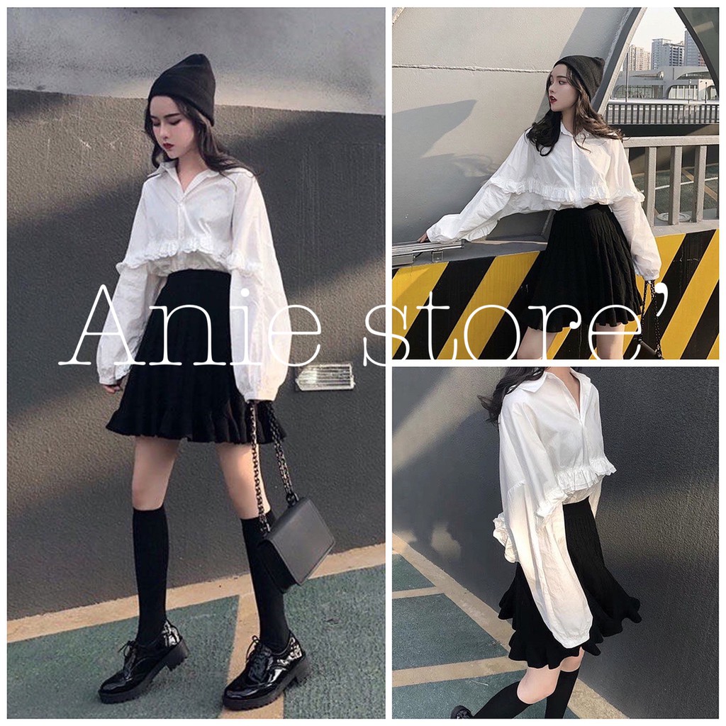 [Mã FAMAYWA giảm 10K đơn 50K] Áo Sơ Mi Nữ Trắng Cánh Dơi 🦋 Áo Somi Viền Bèo Chất Đũi Tay Bồng 🦋