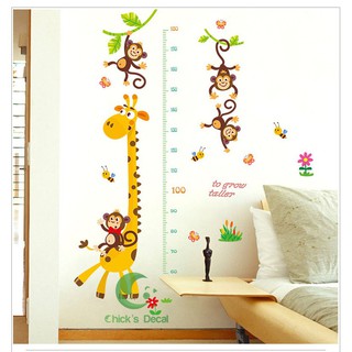 Decal dán tường hình thước đo chiều cao cho bé 01
