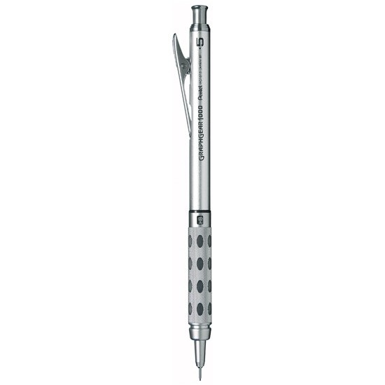 Bút chì kim kỹ thuật Pentel thân kim loại, bấm inox - Graphgear1000