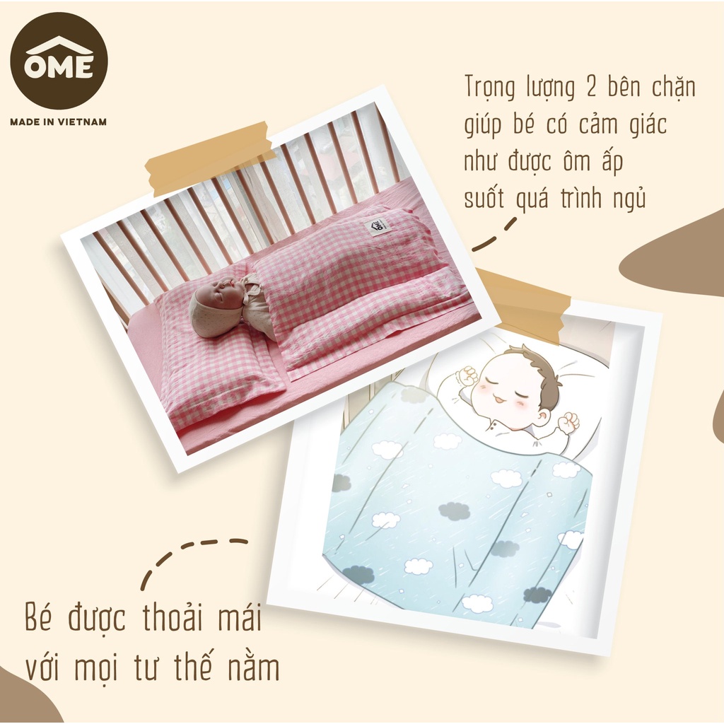 Chăn Chặn Kén 3 In 1 Ome Cho Bé Từ Sơ Sinh Chất Đũi Siêu Thoáng Giúp Bé Có Được Giấc Ngủ Ngon