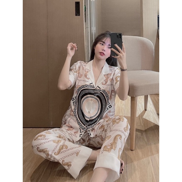 (Dưới 62kg) Đồ bộ pijama LỤA MANGO thiết kế cao cấp