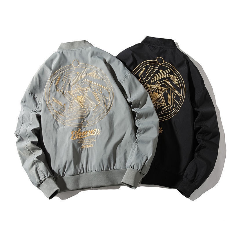 Áo Khoác Bóng Chày Thêu Họa Tiết Retro Phong Cách Âu Mỹ Thời Trang Xuân Thu Cho Nam
