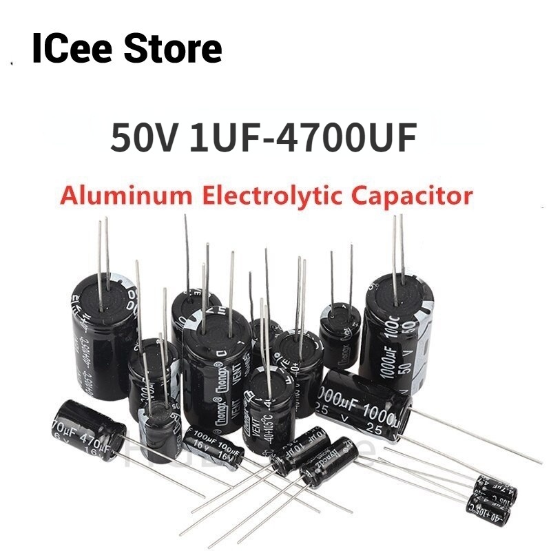 Set 50 Tụ Điện Nhôm 50V 1uF-4700uF 1uF 10uF 22uF 47uF 100UF 220UF 330UF 470UF 680UF 1000UF 2200UF 4700uF