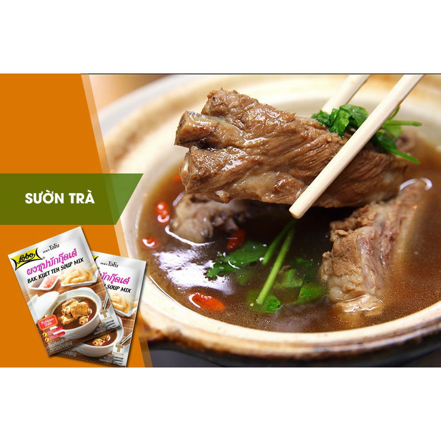 [Lobo Thái] Gia vị Canh Sườn Trà/ Bak Kuet Teh Soup Mix gói 25grĐậm đà hương vị Singapore. Lẩu sườn trà, trà xương sườn