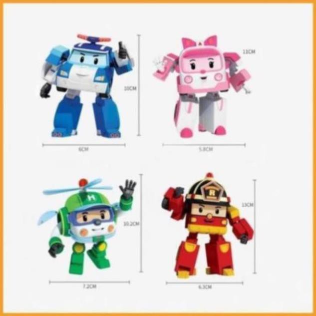 [Freeship -Hàng xuất khẩu Hoa Kỳ] Đồ chơi biến hình biệt đội xe robocar Poli 2 trong 1