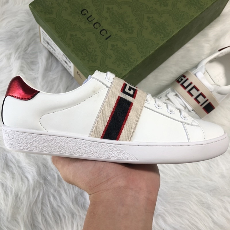 Giày thể thao nam nữ Gucci Ace Đoàn Văn Hậu đai chun, quai ngang quảng châu