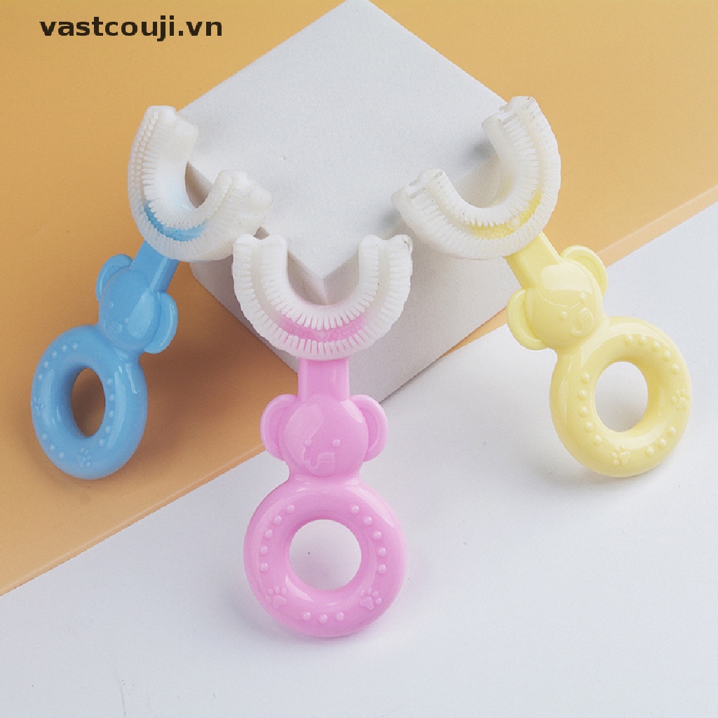 Bàn Chải Đánh Răng Silicone Xoay 360 Độ Hình Chữ U Cho Bé° Lau sạch mới