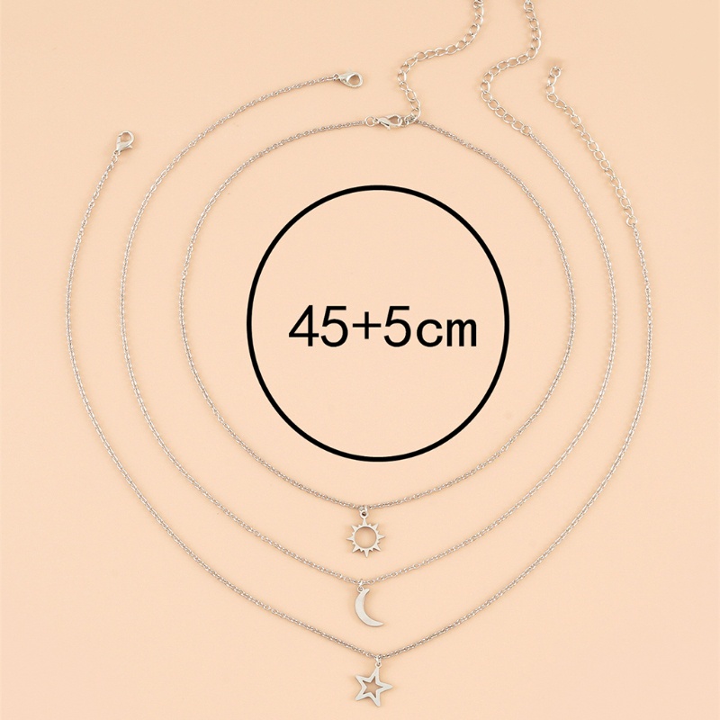 Vòng cổ Tình Bạn Mặt Trời Và Ngôi Sao Bằng Thép Không Gỉ Cho Tuổi Teen