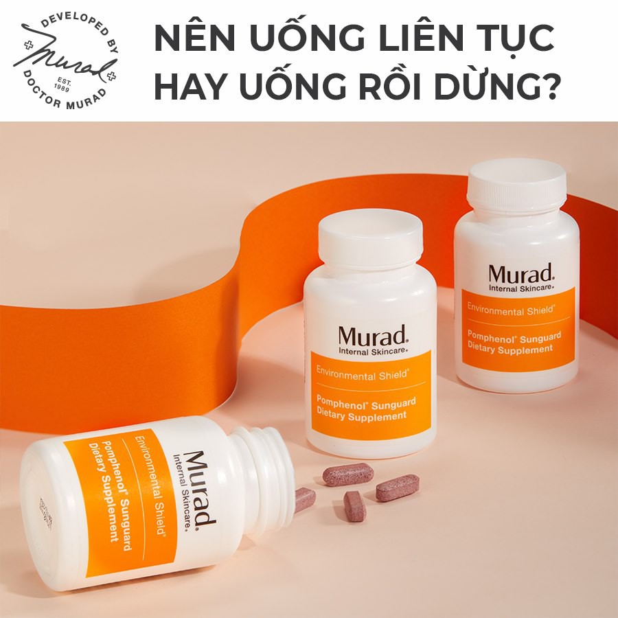 Viên Uống Chống Nắng Nội Sinh, Chống Oxy Hóa, Làm Khỏe Da Murad Pomphenol Sunguard Dietary Supplement (60 viên)