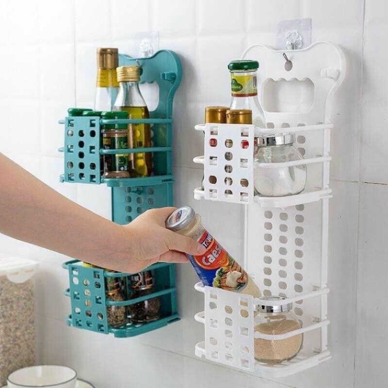 giỏ treo đồ nhà tắm, nhà bếp 2 tầng gấp gọn