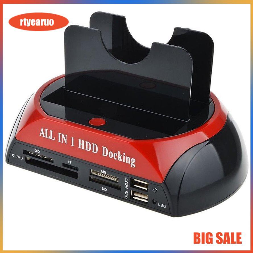 Docking box hdd đa năng 2.5"/3.5" Dual SATA IDE USB 2.0 Hub US/EU Plug 875D-J