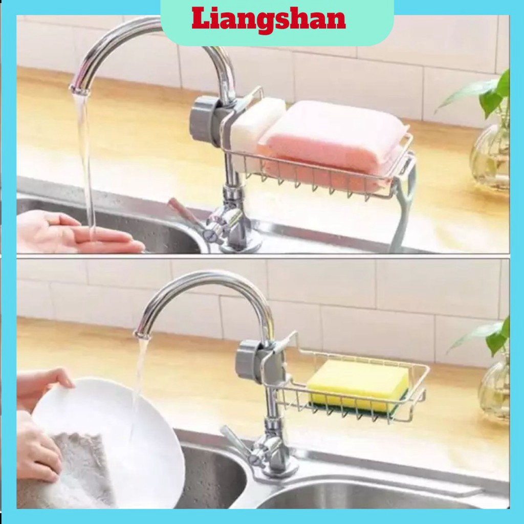 Kệ inox đẹp  FreeShip Giá Inox Gắn Vòi Nước Kệ Giỏ Đựng Để Đồ Rửa Chén, Bát Kệ Gắn Bồn,Giá để đồ rửa bát