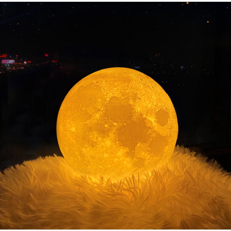 Bộ đèn ngủ MoonLight Mặt Trăng kèm chân đế gỗ nhiều mẫu