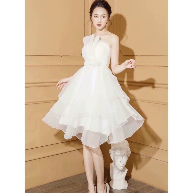 [ẢNH THẬT] V213 VÁY ĐẦM TRẮNG DỰ TIỆC, DẠ HỘI KỶ YẾU PROM, VÁY CÔNG CHÚA TIỂU THƯ, ĐẦM THIẾT KẾ CÚP NGỰC ĐI TIỆC CƯỚI