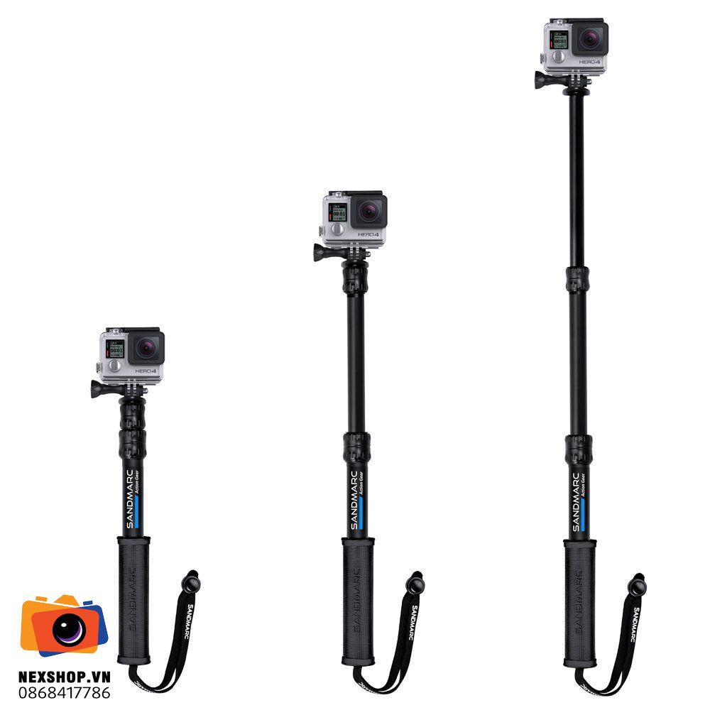 Gậy cầm tay Sandmarc Pole Compact Edition cho Gopro và các máy quay có ngàm tương đương | Chính hãng