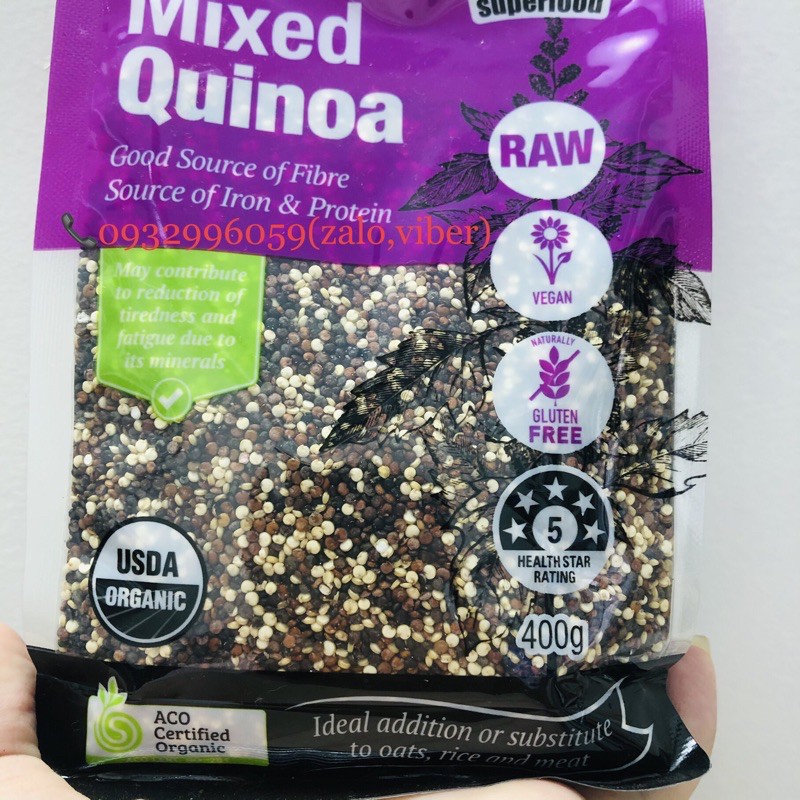 Hạt Quinoa mix (hạt diêm mạch 3 màu) Absolute Organic chính hãng