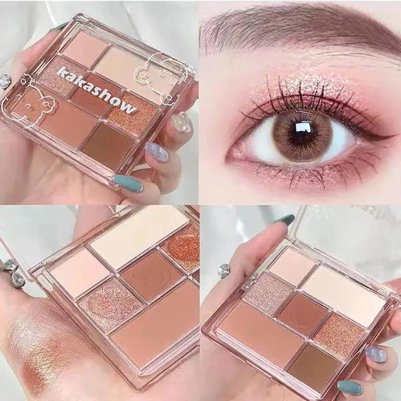 bảng mắt nội địa trung Bảng Phấn Mắt Bảy Màu Sắc Hiệu Ứng Lì / Ánh Ngọc Trai Có Độ Bóng Cao