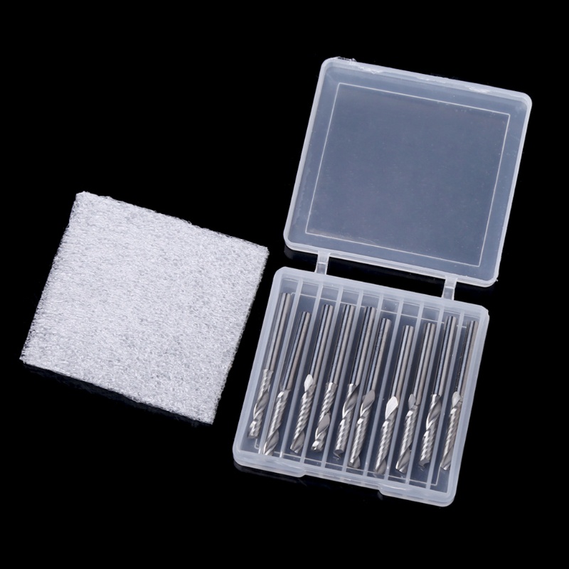 Bộ 10 Mũi Phay Xoắn Ốc 1 / 8 &quot;17mm Bằng Cacbua