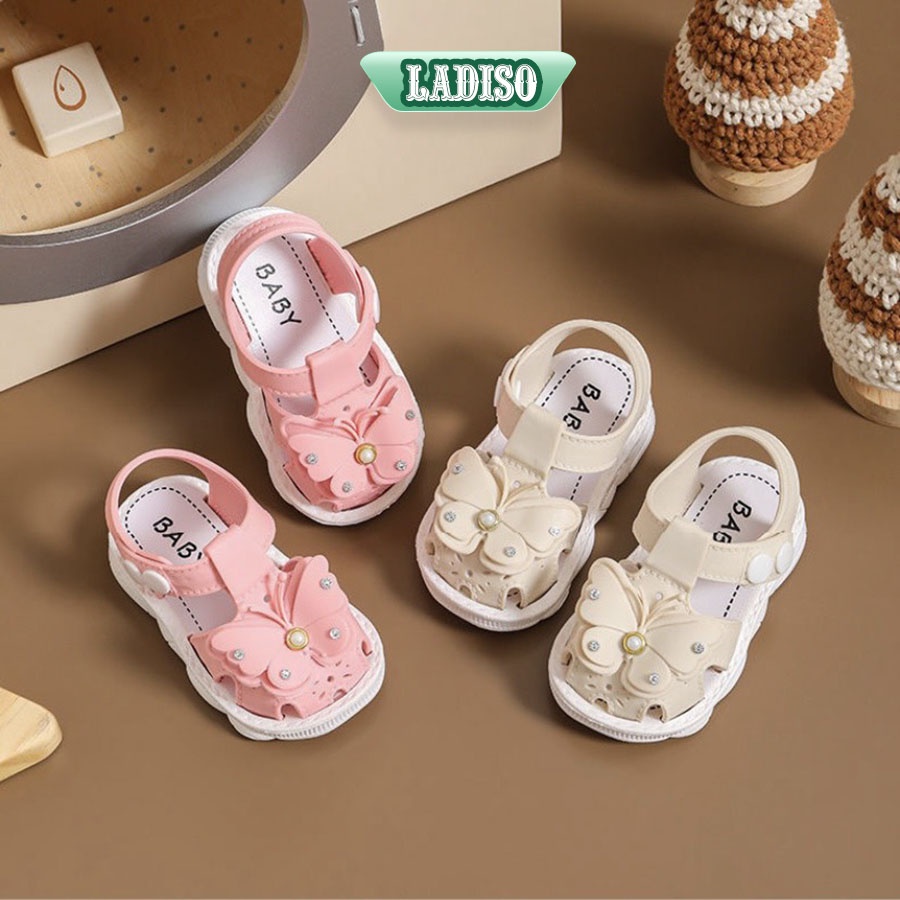Dép quai hậu bé gái LADISO chất liệu mềm mại đính cánh bướm siêu xinh giúp bé đi cực kì thoải mái TT403