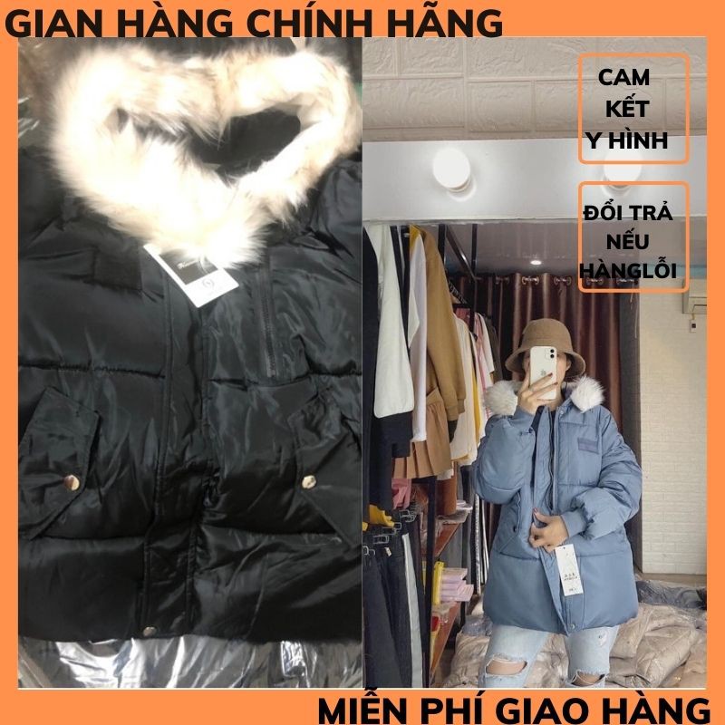 Áo phao cổ lông hottrend ( sẵn sll ) áo ấm mùa đông cho nữ ,áo phao béo nữ THỜI TRANG 1989