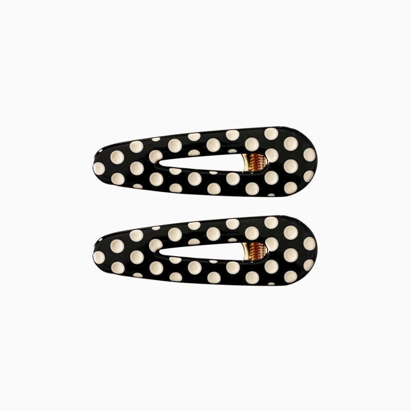 Kẹp Tóc Họa Tiết Chấm Bi Phong Cách Retro Hàn Quốc