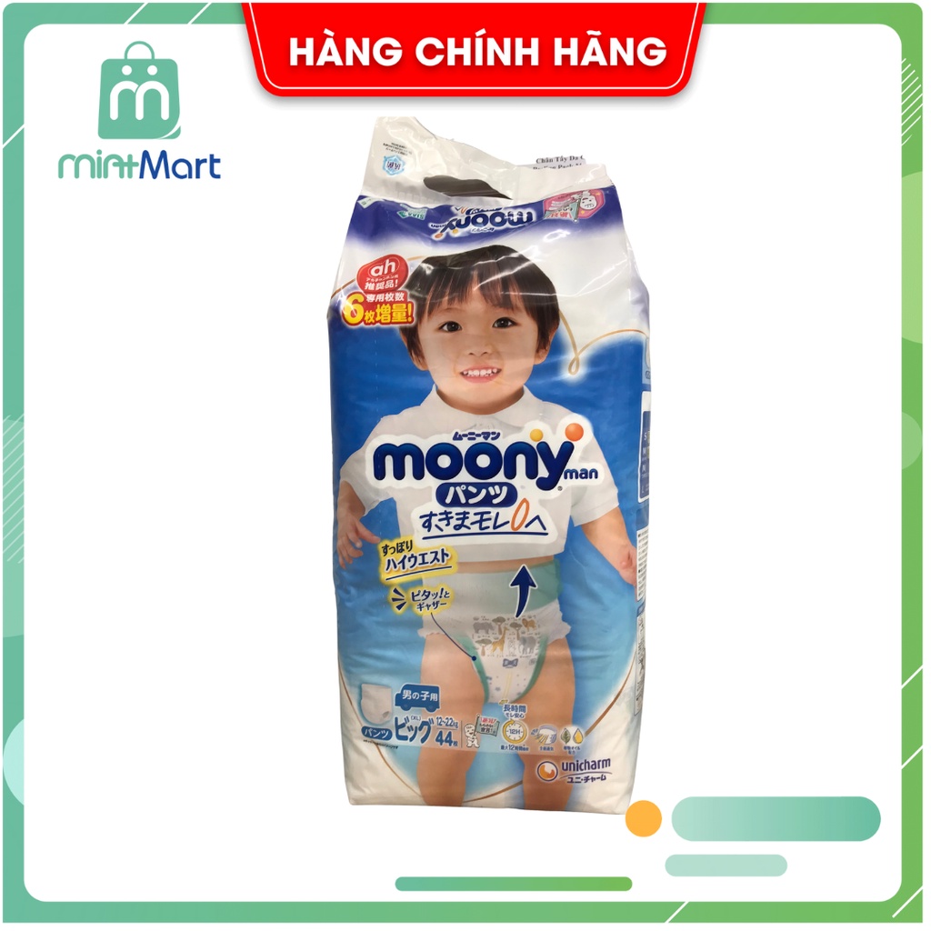 Bỉm Moony Xanh nội địa Nhật cộng miếng đủ size từ NB96/S90/M68/M64/L58/L50/XL44