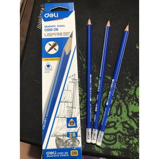 Hộp 12 Bút Chì Deli 2B - HB Có Đầu Tẩy Nhiều Mẫu Đẹp